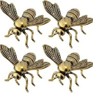 4 pcs Brass‎ Honey Bee Decor Insects Figurines
